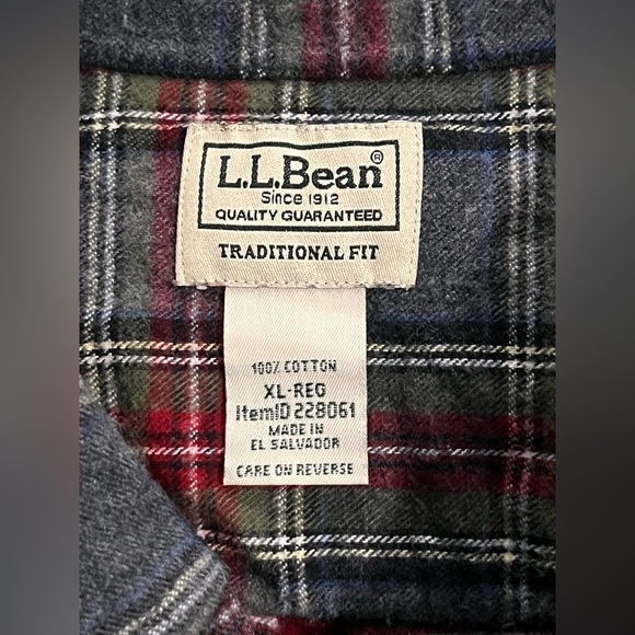 LL BEAN MENS XL FLANNEL - Picture 3 of 3